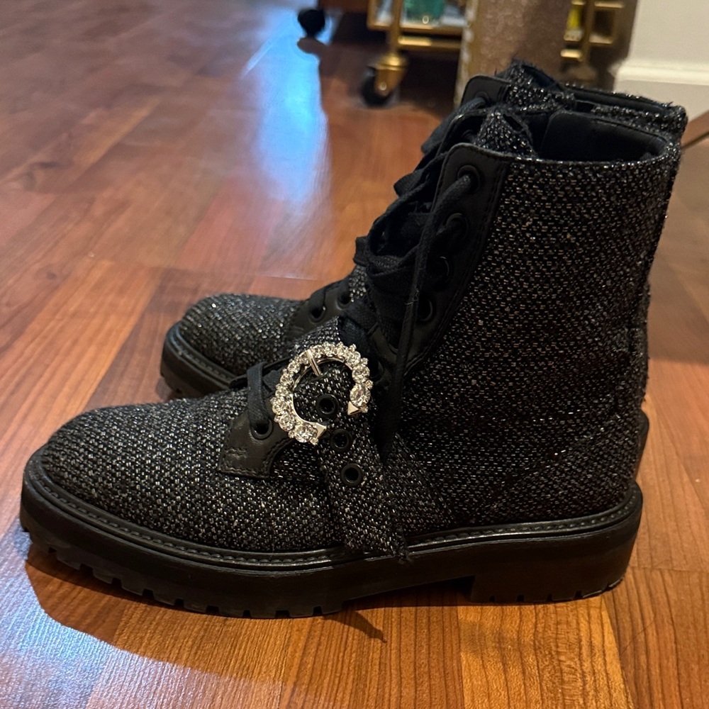 Jimmy Choo Cora leather crystal embellishment boots size 39